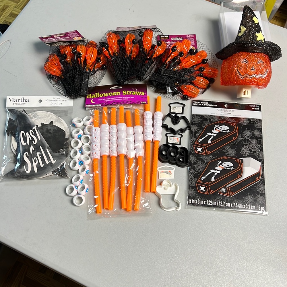Halloween party favor and decoration variety pack.